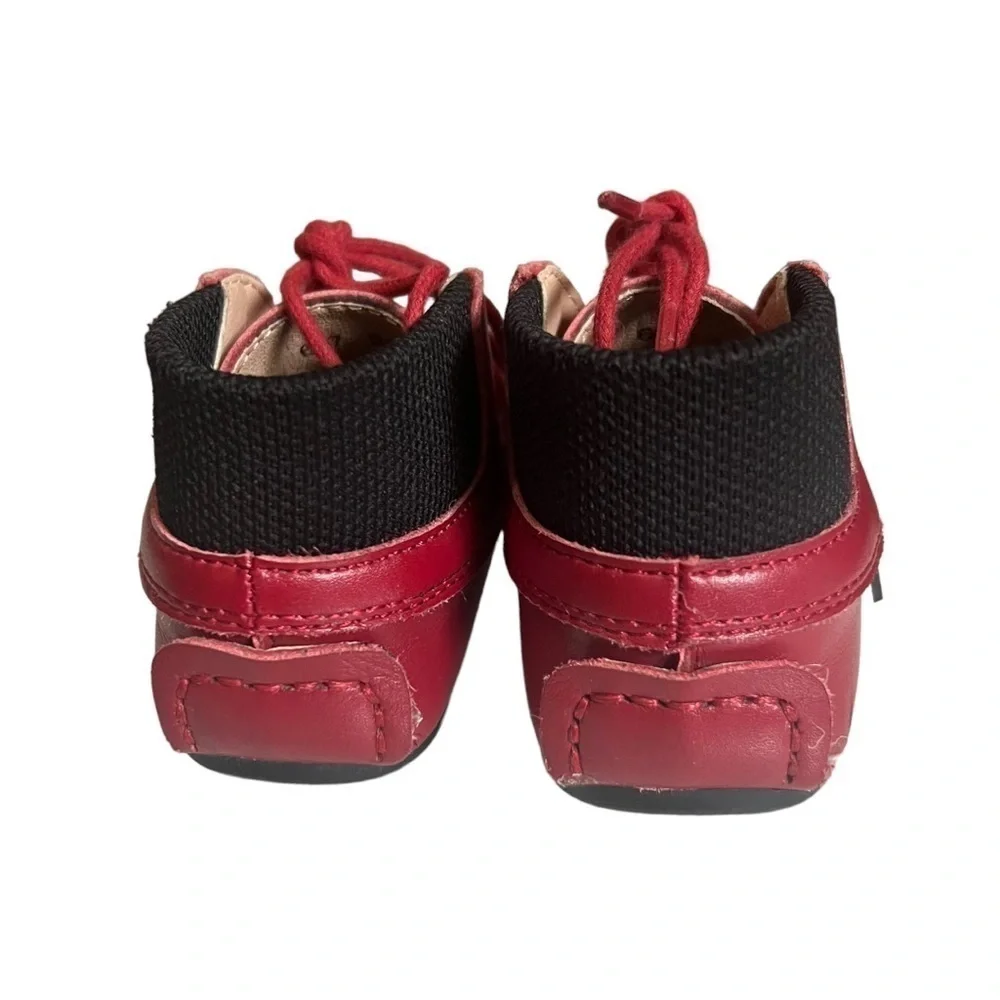 Emerald Red Baby Bootie Shoes Lace Up Size 22 Leather US 6